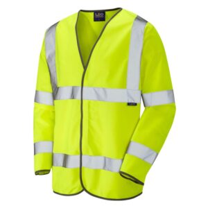 LEO Workwear Shirwell Long Sleeve hi vis Vest Yellow