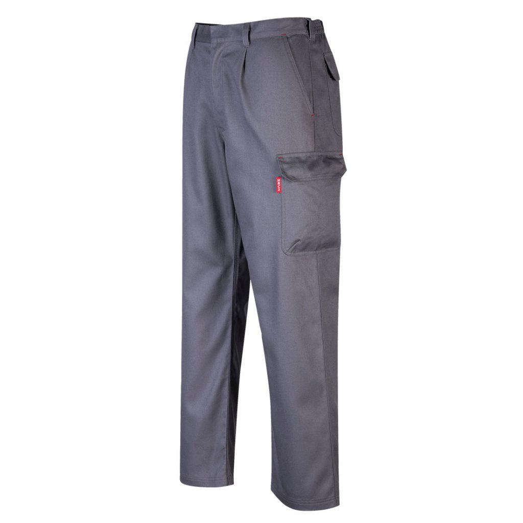 Portwest BZ31 Flame Resistant Cargo Trousers Grey Front