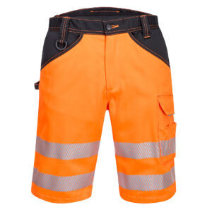 PW348 Hi Vis Work Shorts by Portwest in Orange