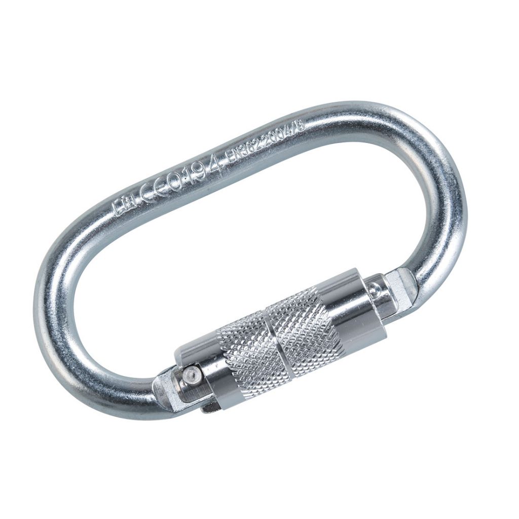 FP33 Portwest Steel Twist lock carabiner silver