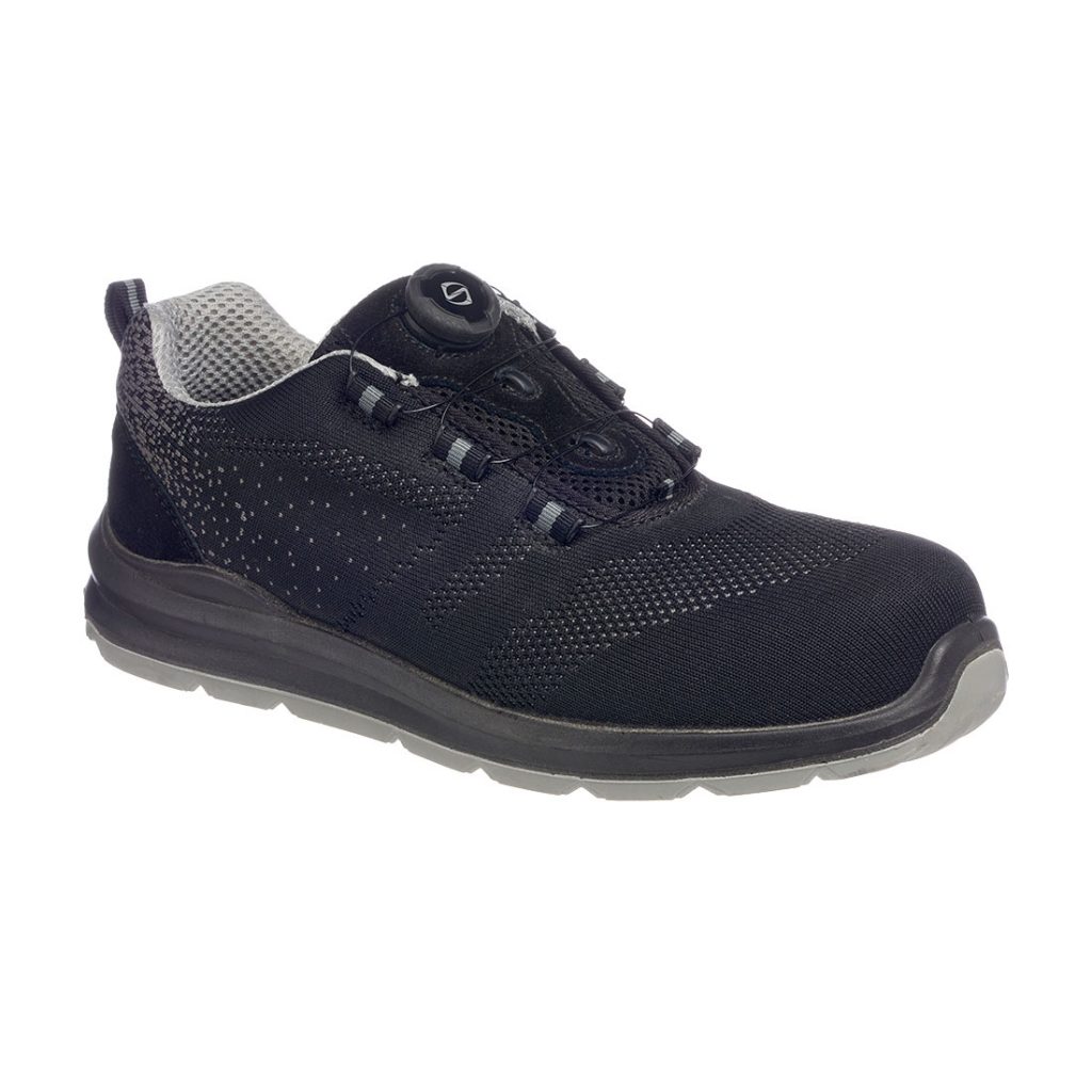 FT08 Portwest Wire Lace Safety Trainer Black - Portwest safety trainers