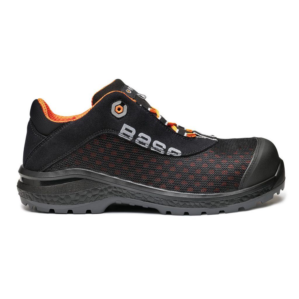 BASE Be-Fit Safety footwear Black and Orange - lightweight safety trainer