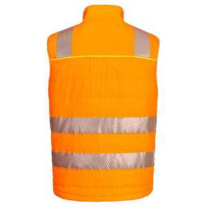 Portwest DX479 DX4 Hi-Vis Softshell Bodywarmer Orange Rear