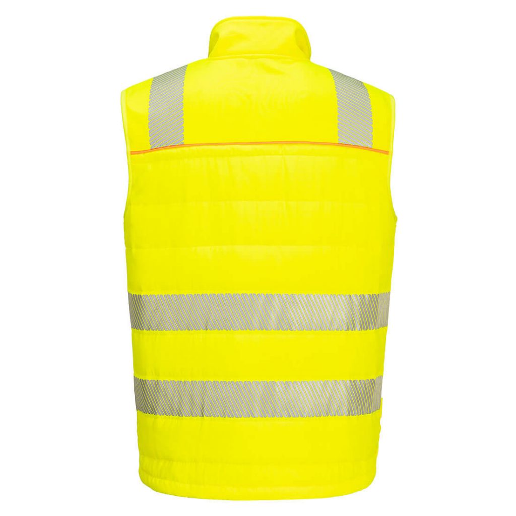 Portwest DX479 DX4 Hi-Vis Softshell Bodywarmer Yellow Back