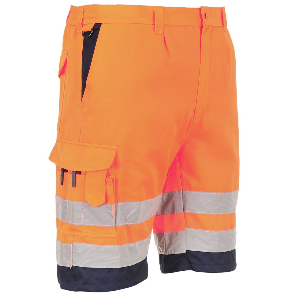 Portwest L043 Hi-Vis Lightweight Poly-Cotton Shorts Orange