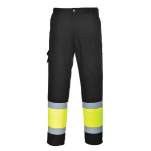 Portwest L049 Hi-Vis Lightweight Contrast Class 1 Service Trouser Yellow & Black