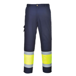 Portwest L049 Hi-Vis Lightweight Contrast Class 1 Service Trouser Navy & Yellow