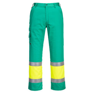 Portwest L049 Hi-Vis Lightweight Contrast Class 1 Service Trouser Yellow & Teal