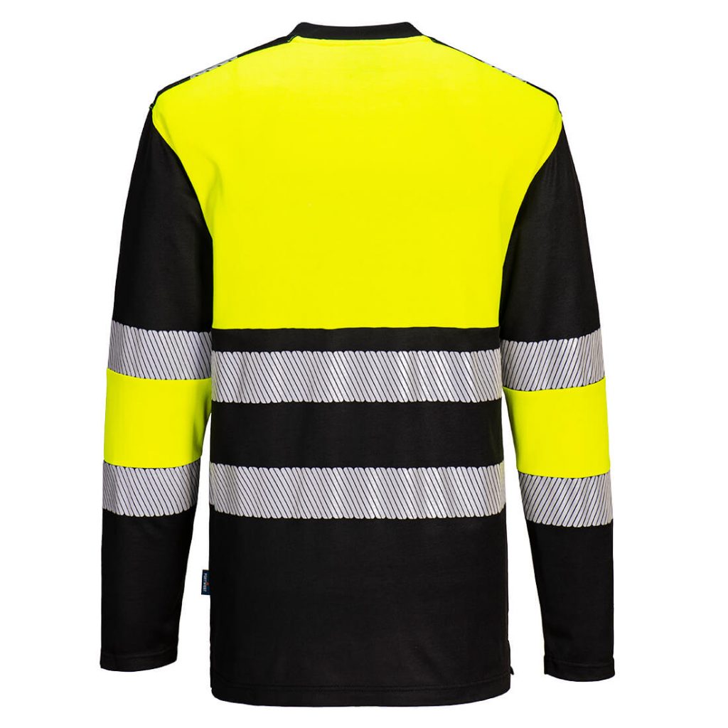 Portwest PW312 PW3 Hi-Vis Cotton Comfort Class 1 T-Shirt Yellow Rear