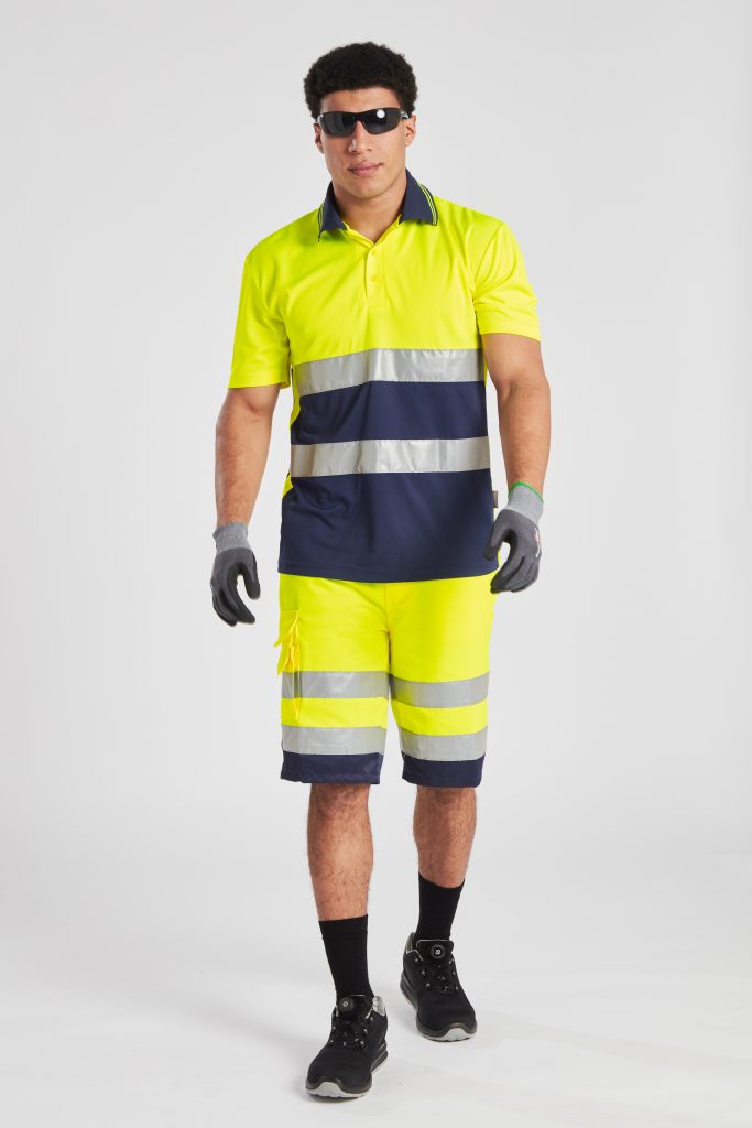 Portwest L043 Hi Vis Lightweight Poly Cotton Shorts - Yellow Hi Vis work shorts