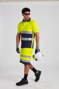 Portwest L043 Hi Vis Lightweight Poly Cotton Shorts - Yellow hi vis work shorts