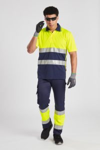 Portwest L049 Hi-Vis Lightweight Contrast Class 1 Service Trouser - navy service trousers