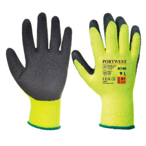 Portwest A140 Thermal Grip Glove - Yellow Safety Gloves