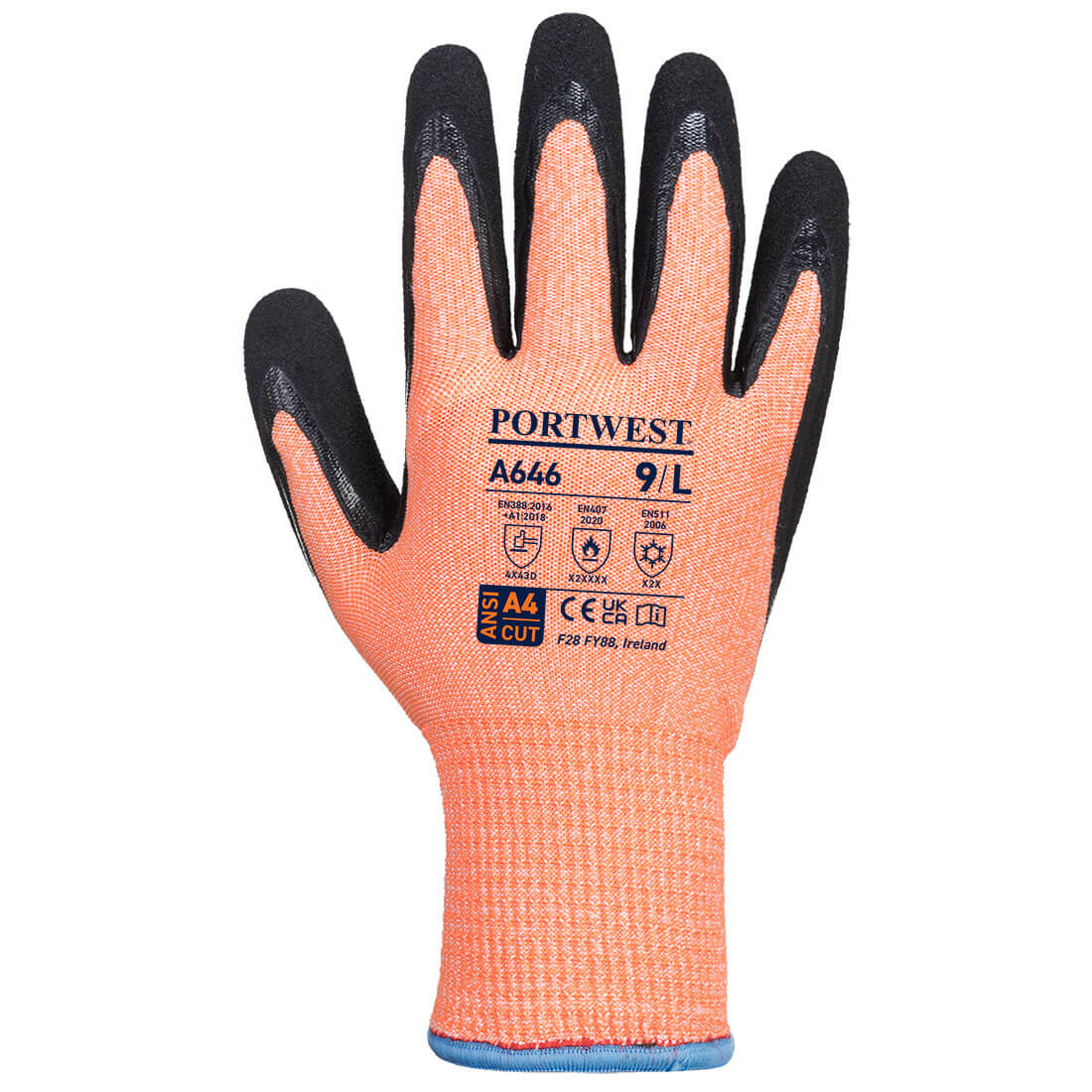 Portwest A646 Vis-Tex Winter HR Cut Glove Nitrile