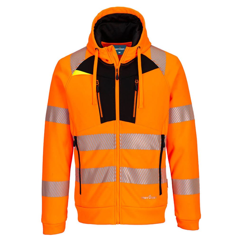 Portwest DX477 DX4 Hi-Vis Hoodie - Orange Front