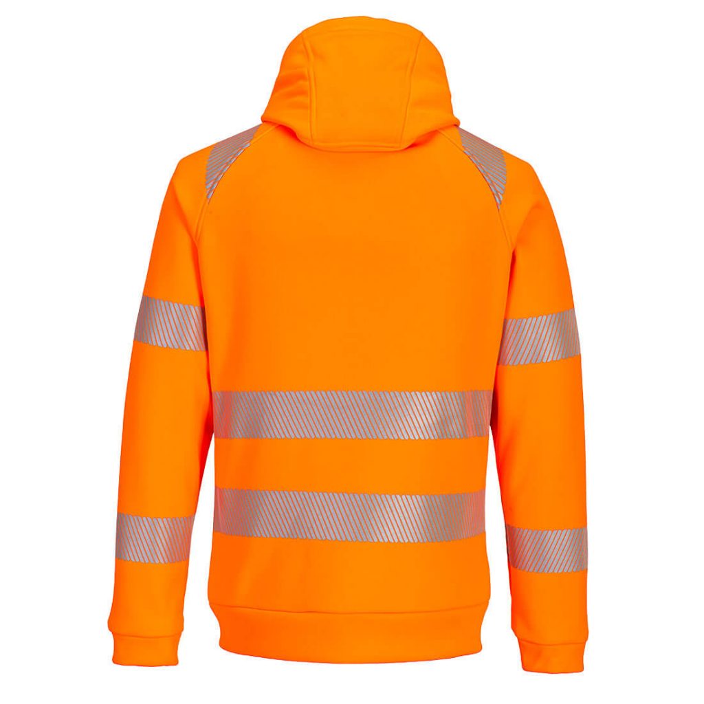 Portwest DX477 DX4 Hi-Vis Hoodie - Rear orange