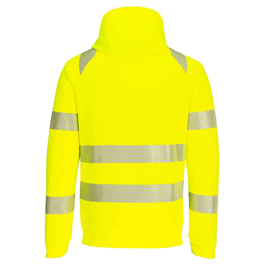 Portwest DX477 DX4 Hi-Vis Hoodie - Rear Yellow