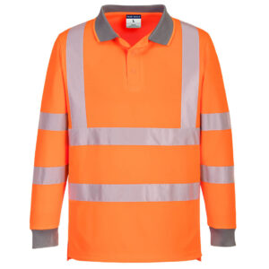 Portwest EC11 Eco Hi-Vis Polo Shirt L/S (6 Pack) - Orange long sleeve hi vis polo shirt