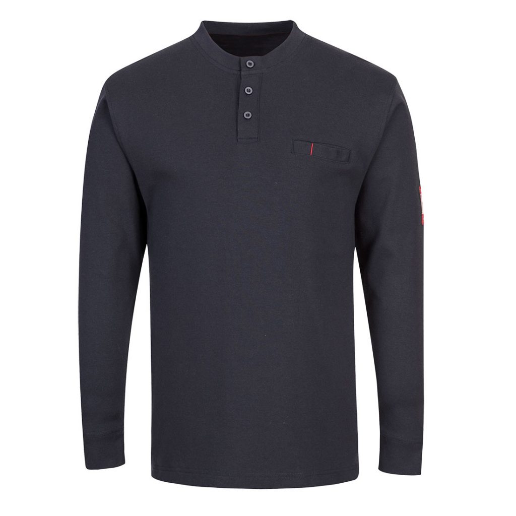 Portwest FR32 FR Anti-Static Henley - Front Navy FR Shirt