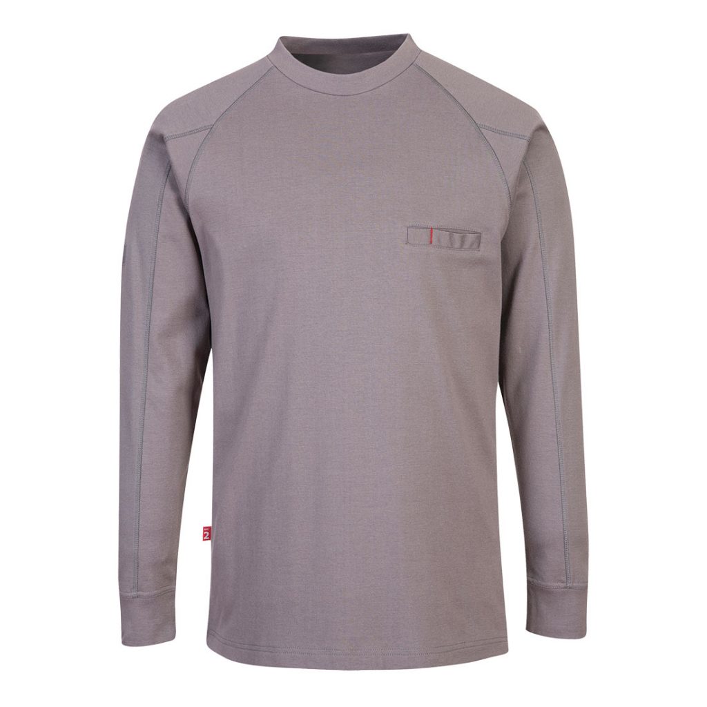 Portwest FR33 FR Anti-Static Crew Neck - Grey FR Shirt