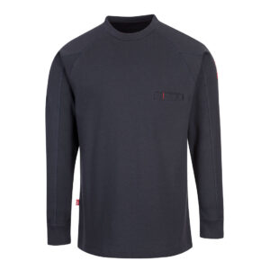 Portwest FR33 FR Anti-Static Crew Neck - Front Black FR shirt