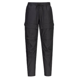 Portwest KX345 KX3 Drawstring Combat Trouser - Black Workwear Joggers Front