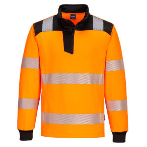 Portwest PW326 PW3 Hi-Vis 1/4 Zip Sweatshirt - Orange hi vis sweatshirt - hi vis jumpers