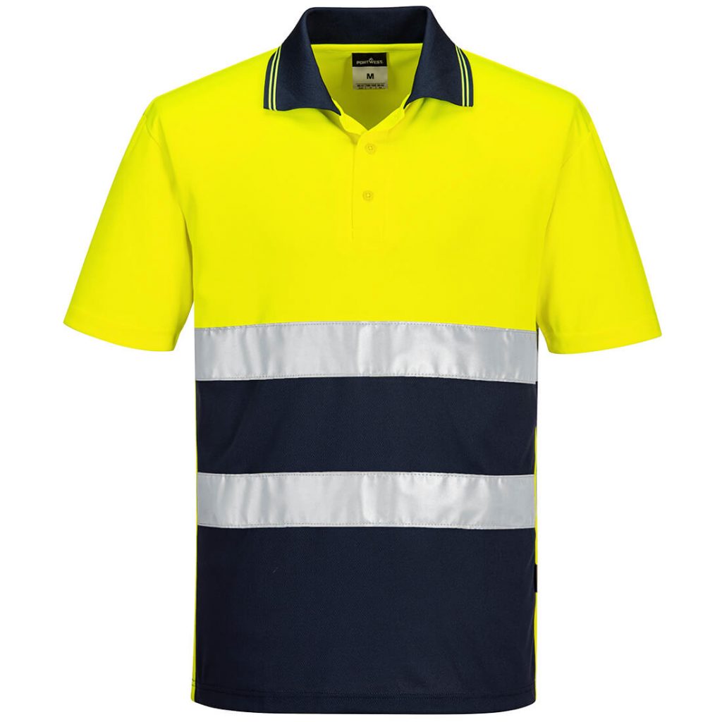 Portwest S175 Hi Vis Lightweight Contrast Polo Shirt - Yellow and Navy hi vis polo shirt