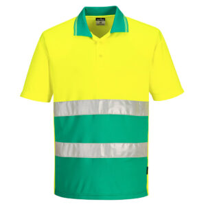 Portwest S175 Hi-Vis Lightweight Contrast Polo Shirt - Yellow and Teal hi vis polo shirt