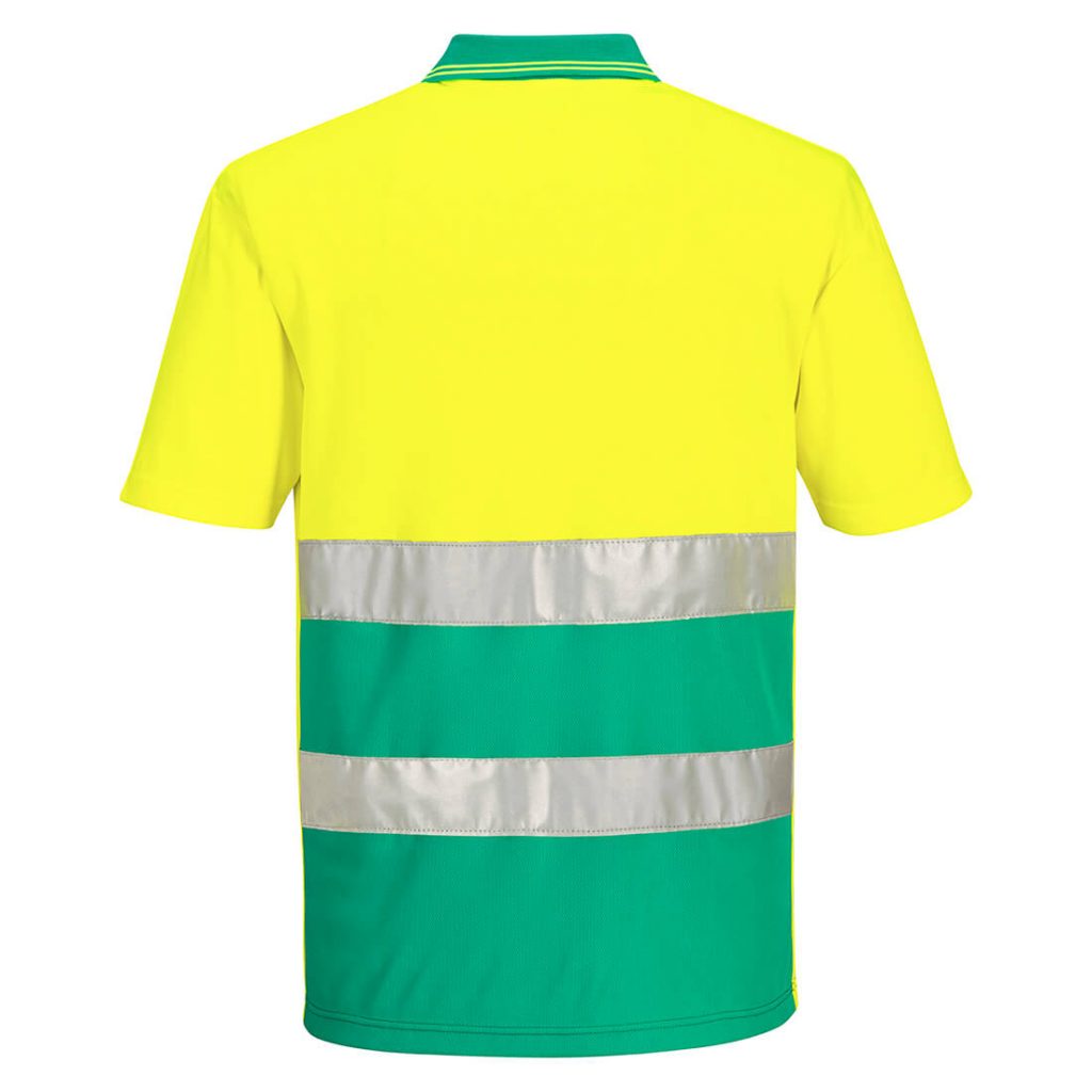 Portwest S175 Hi-Vis Lightweight Contrast Polo Shirt - Rear