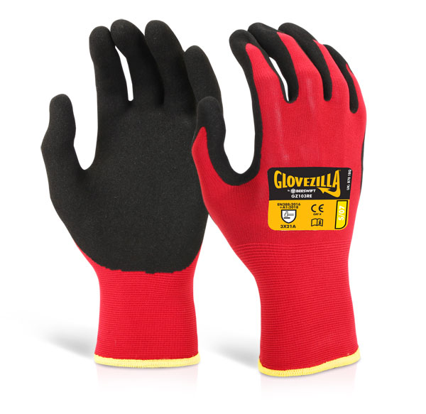 Glovezilla GZ103 Safety Gloves Red