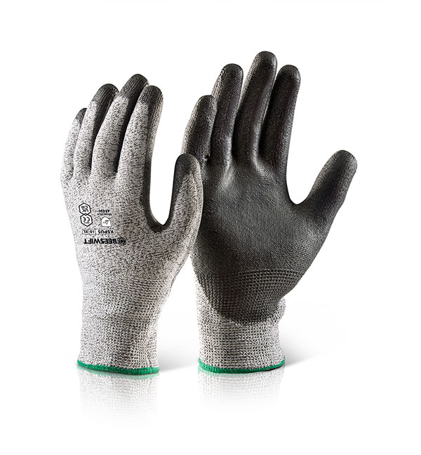 Beeswift KSPU5 Cut Resistant Safety Gloves in Grey