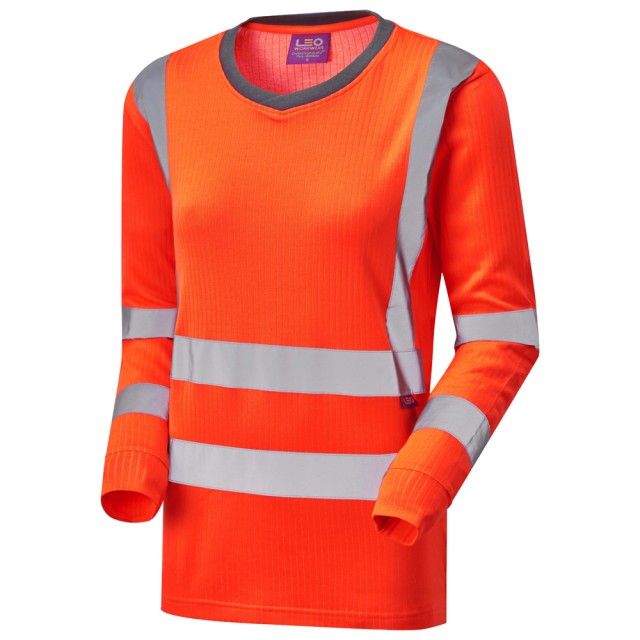 LEO Workwear Lydford Orange Hi Vis T Shirt