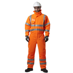 LEO CV02 WATERTOWN ISO 20471 Class 3 Stretch Coverall Orange