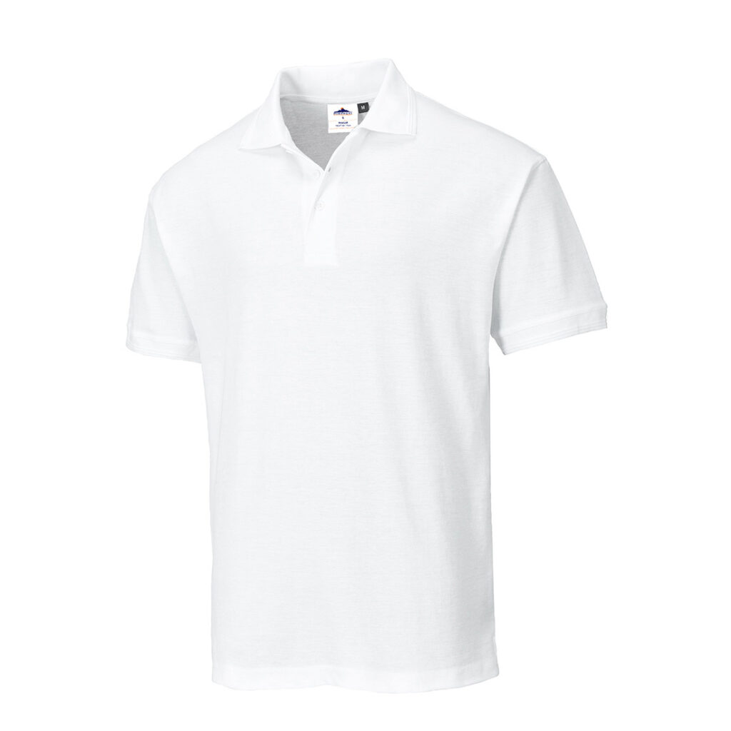 Portwest B210 Naples Polo shirt White Front