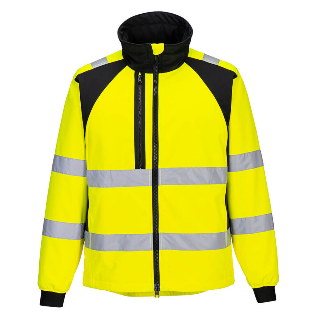 Portwest CD875 WX2 Eco Hi Vis Softshell Yellow Front