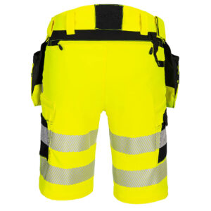 Portwest DX446 DX4 Hi-Vis Holster Pocket Shorts Yellow Rear