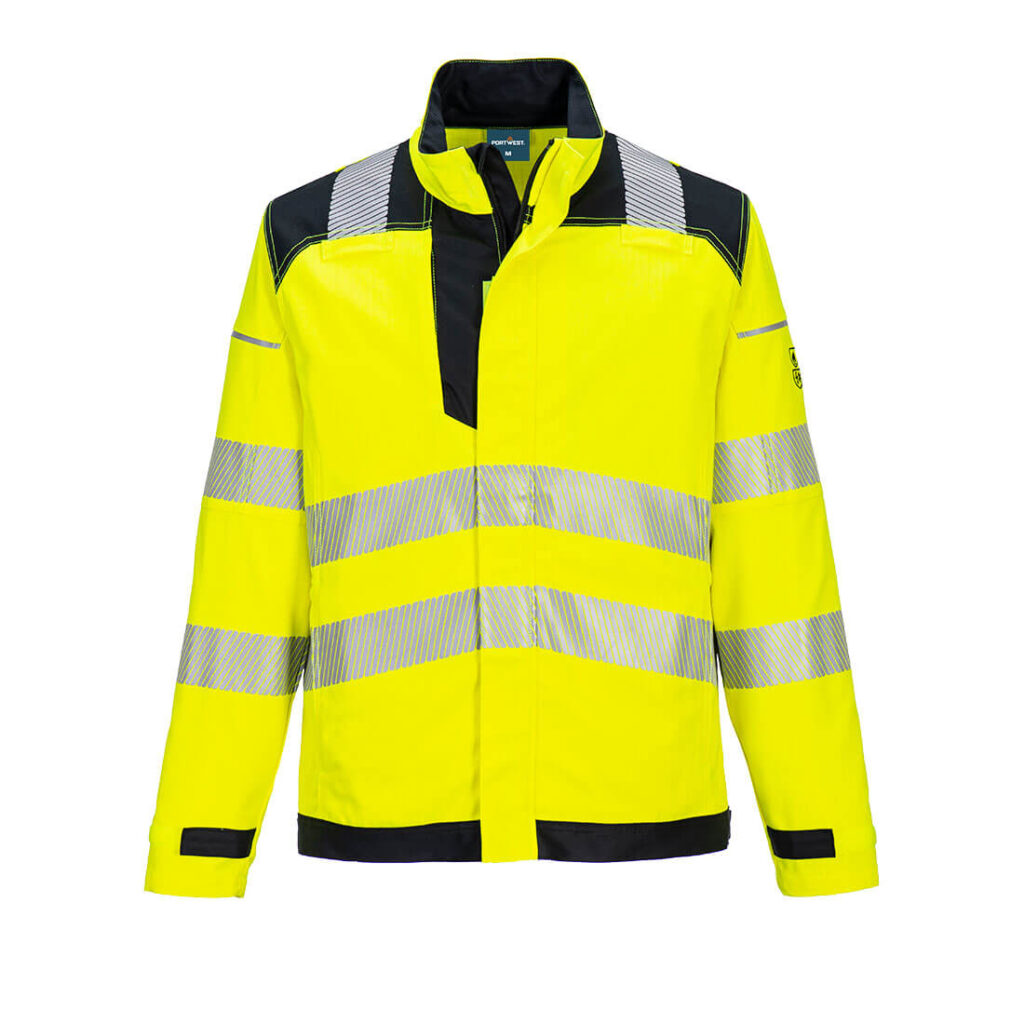 Portwest FR714 PW3 FR Hi Vis Work Jacket Yellow and Black