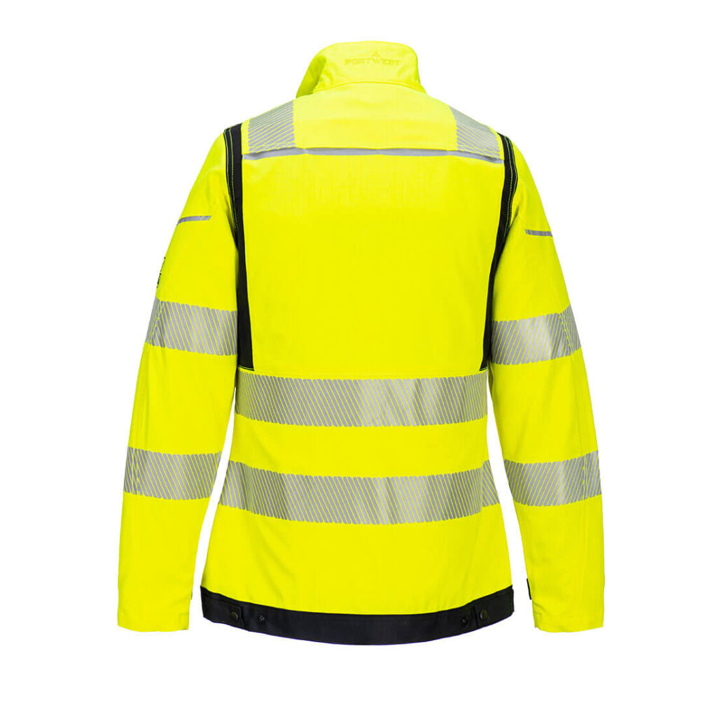 Portwest FR715 PW3 FR Hi Vis Women's Work Jacket Yellow and Black Rear