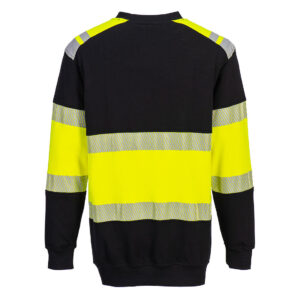 Portwest FR716 PW3 Flame Resistant Class 1 Sweatshirt Yellow and Black