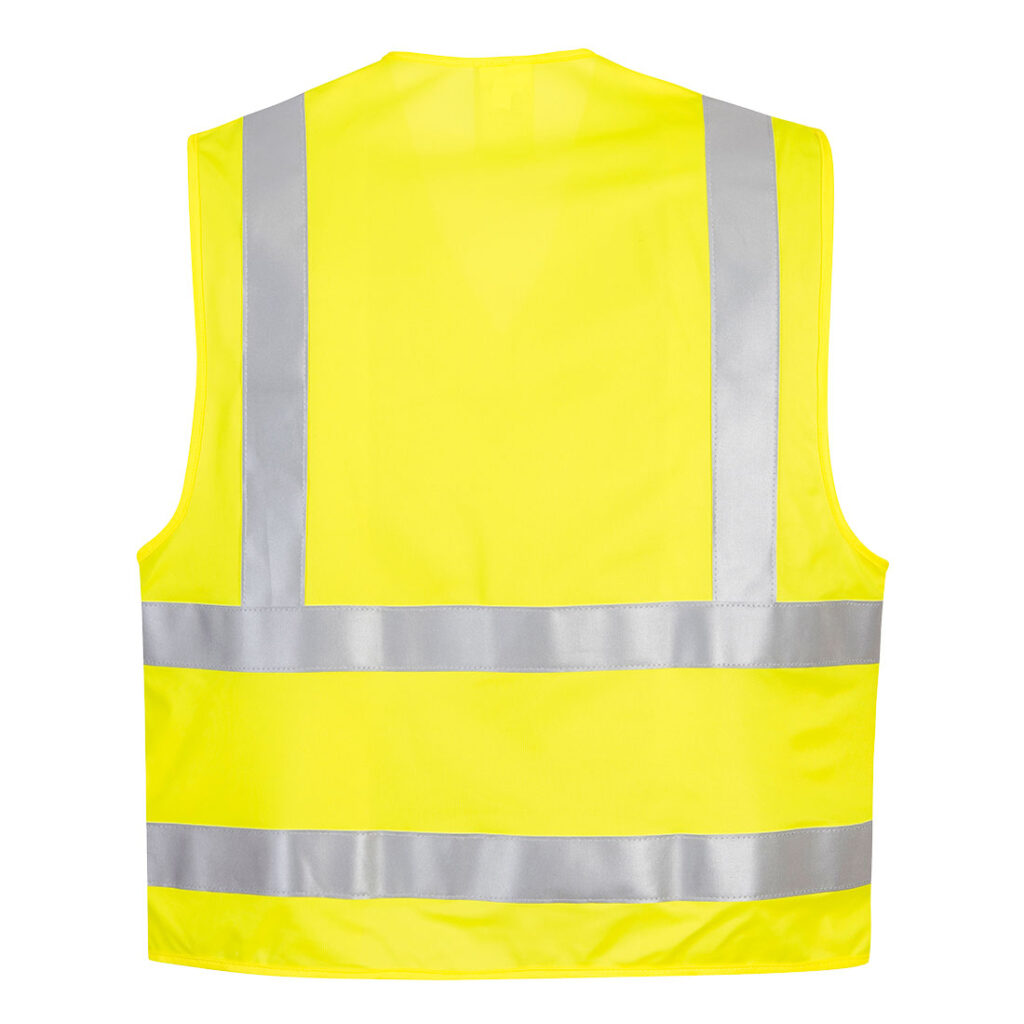 Portwest FR75 Hi Vis FR Vest Yellow Rear