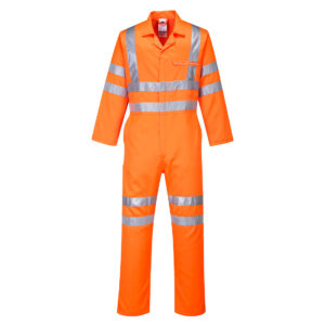 Portwest RT42 Hi-Vis Polycotton Service Coverall Front - Railway hi vis coverall