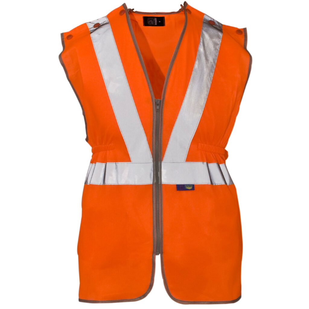 Supertouch Hi Vis Polyester Long Tracker Vest Orange