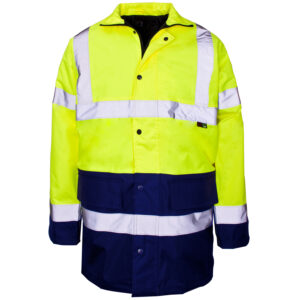 Supertouch Hi Vis 2 Tone Parka Yellow and Navy