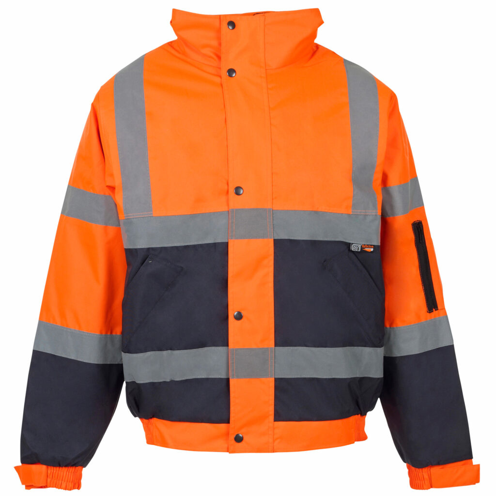 Supertouch Hi Vis 2 Tone Bomber Jacket Orange