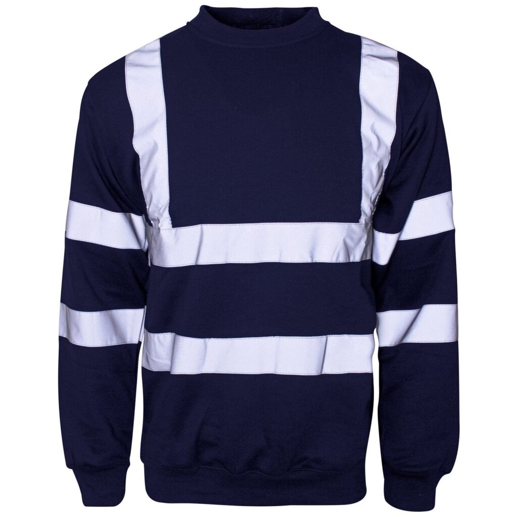 Supertouch Hi Vis Crew Neck Sweatshirt Navy