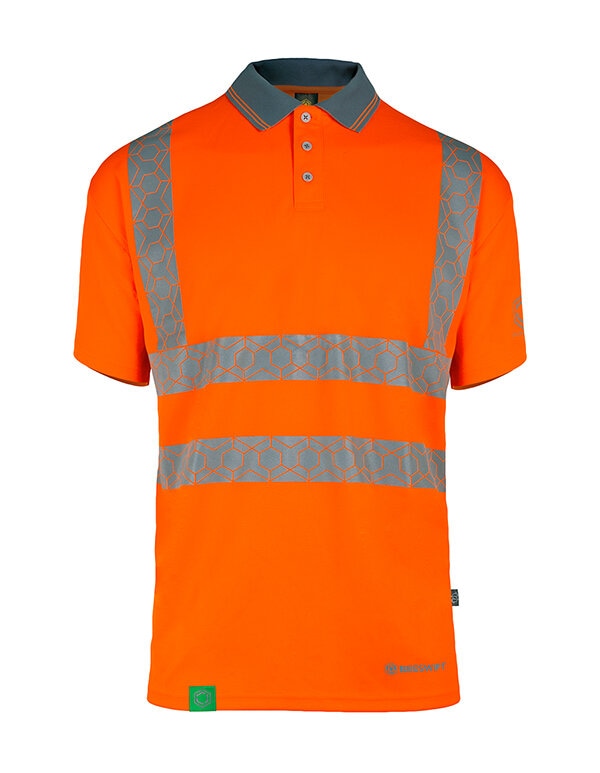 Beeswift ENVIROWEAR Recycled Hi Vis Polo Shirt Orange Front