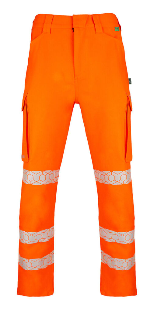 Beeswift ENVIROWEAR Recyclable Hi Vis Trousers Orange Front