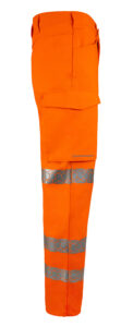 Beeswift ENVIROWEAR Recyclable Hi Vis Trousers Orange Side