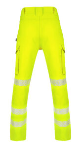 Beeswift ENVIROWEAR Recyclable Hi Vis Trousers Yellow Back